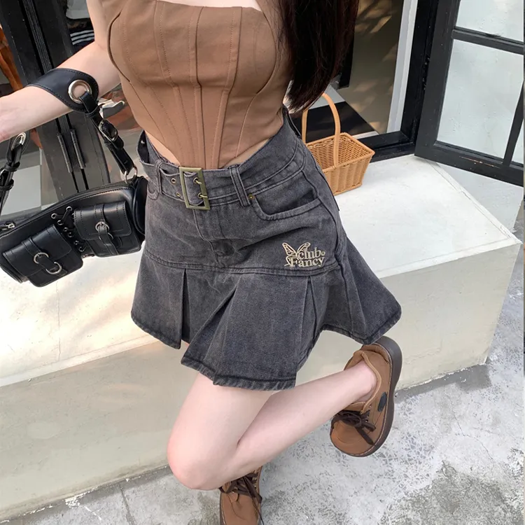 DGMZ Denim Short Skirts Women's Black Gray-5