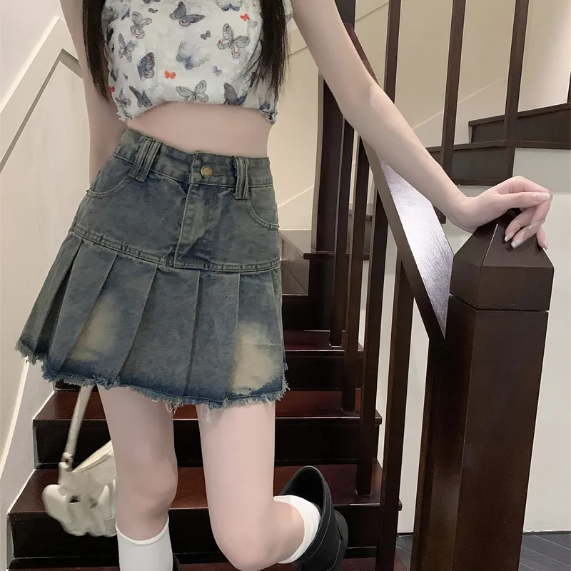 DGMZ Denim Short Skirts Women's Blue-4
