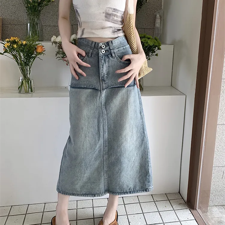 DGMZ SS24 Denim Long Skirts Women's Blue-11
