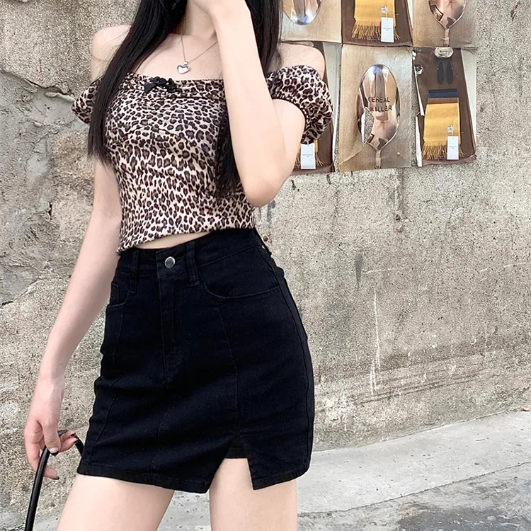 DGMZ Denim Short Skirts Women's Black-9
