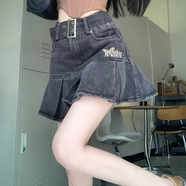 DGMZ Denim Short Skirts Women's Black Gray-8