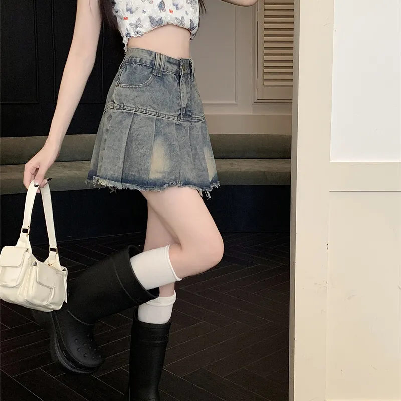 DGMZ Denim Short Skirts Women's Blue-11
