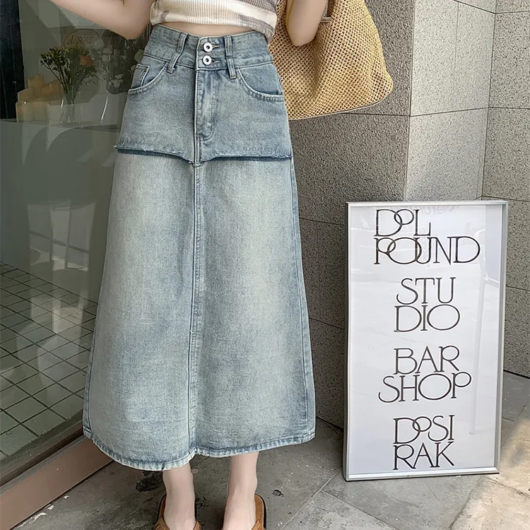 DGMZ SS24 Denim Long Skirts Women's Blue-9