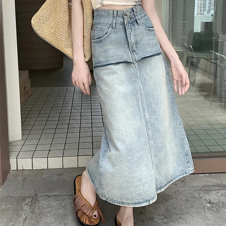 DGMZ SS24 Denim Long Skirts Women's Blue-10