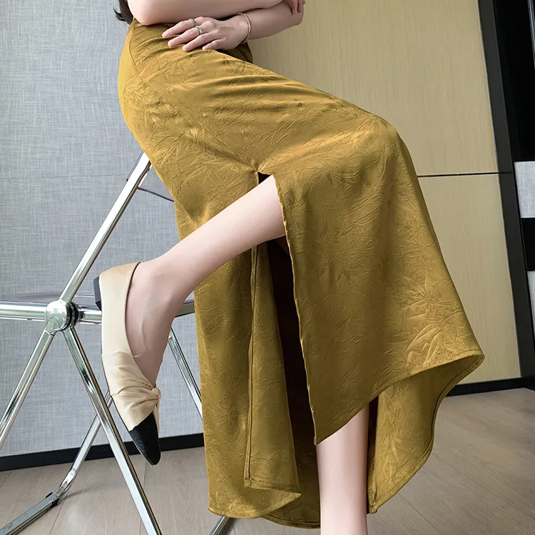 DGMZ Casual Long Skirts Women's Champagne-9