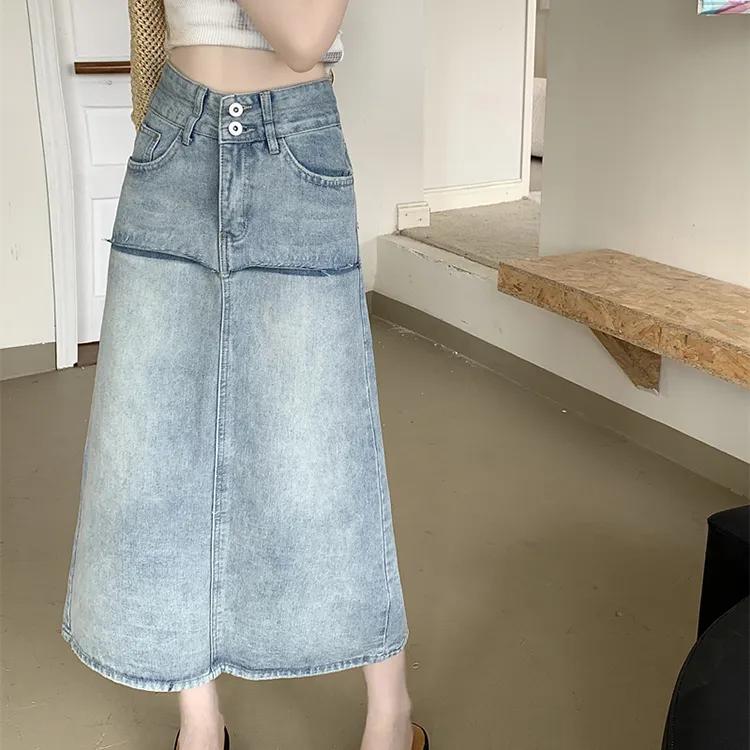 DGMZ SS24 Denim Long Skirts Women's Blue-2