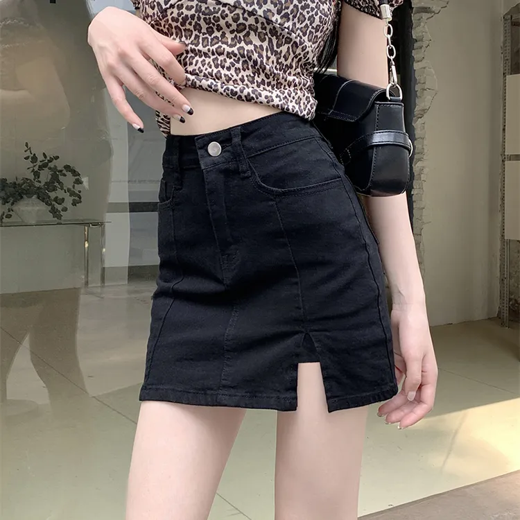 DGMZ Denim Short Skirts Women's Black-3
