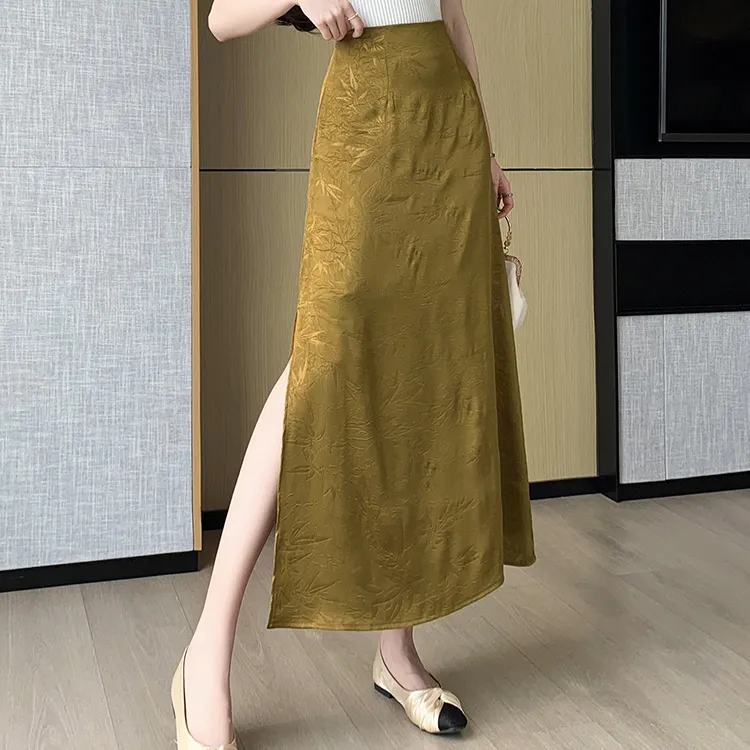 DGMZ Casual Long Skirts Women's Champagne-5