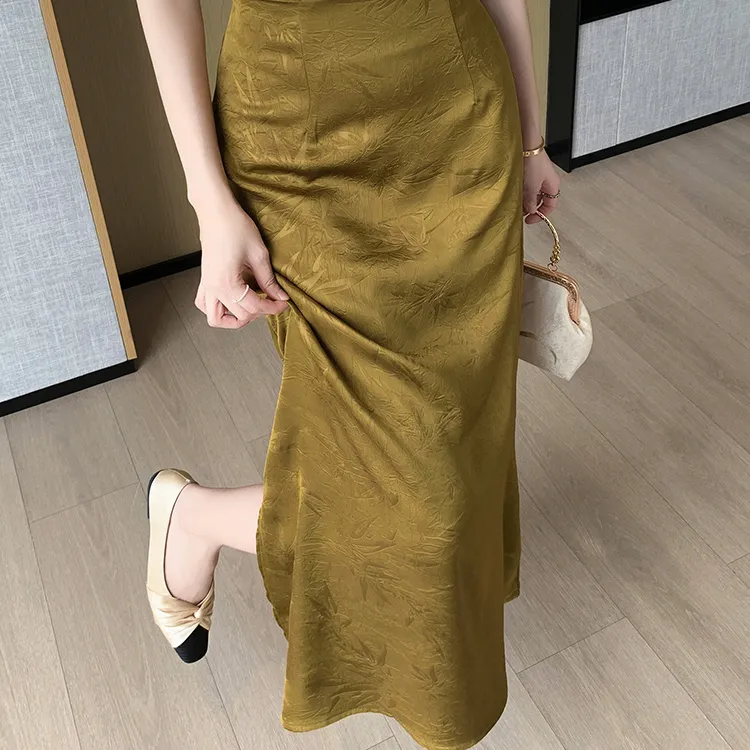 DGMZ Casual Long Skirts Women's Champagne-8