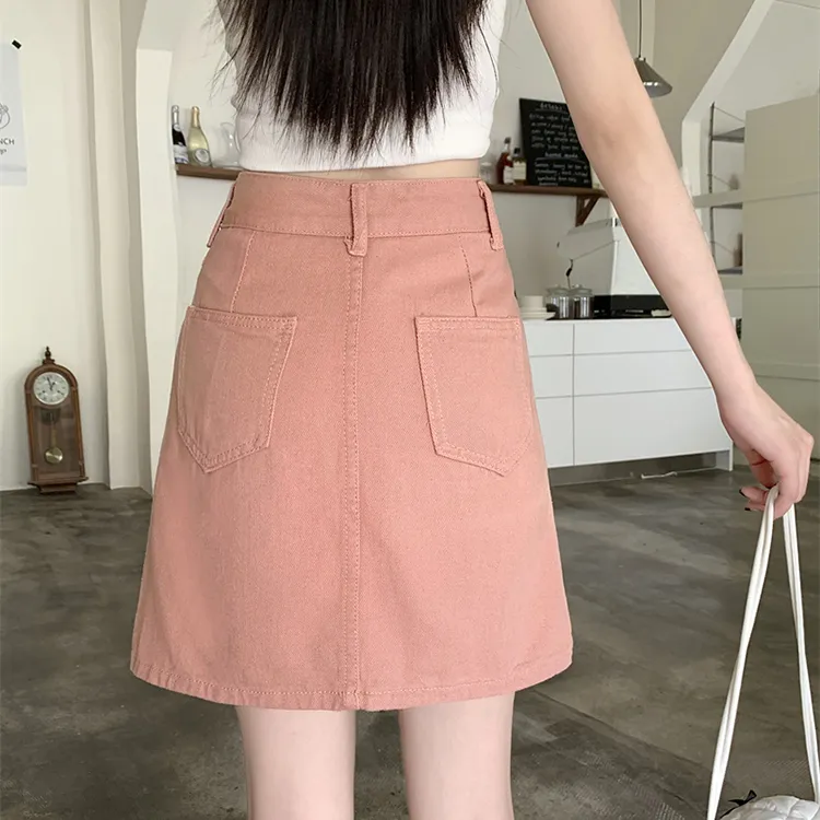 DGMZ Denim Short Skirts Women's Dirty Pink-8