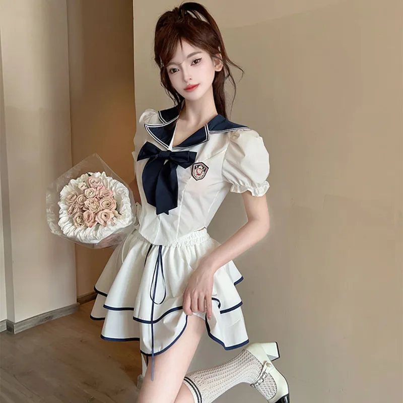 DGMZ Two Piece Skirt Sets Women's White Set-4