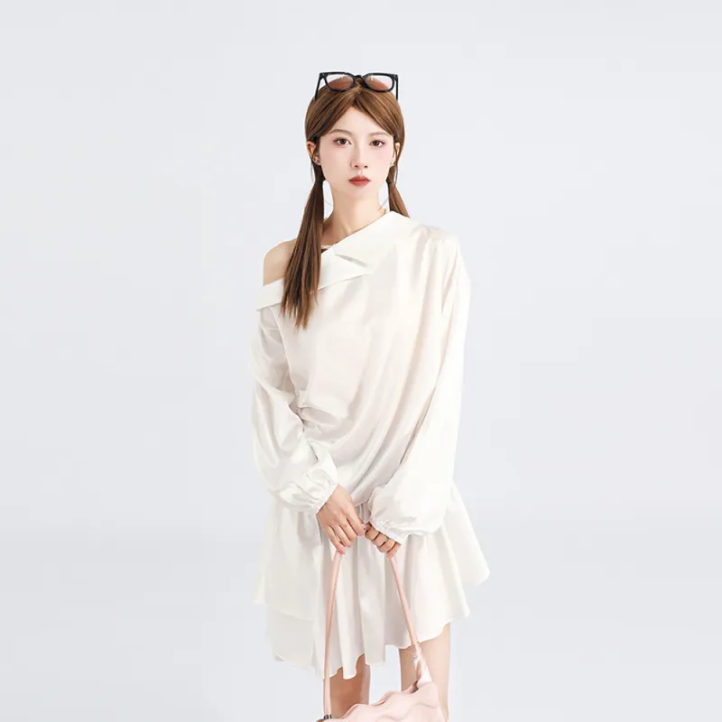 DGMZ Long Sleeved Dresses Women's White-3