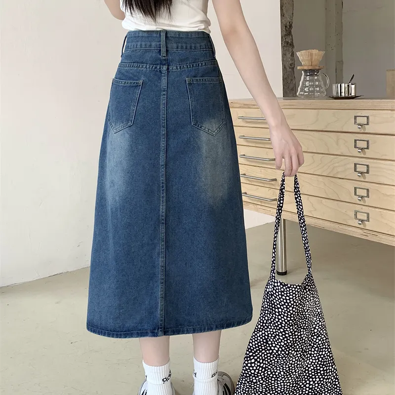 DGMZ Denim Long Skirts Women's Blue-9