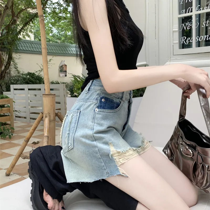 DGMZ Denim Shorts Women's Blue-5