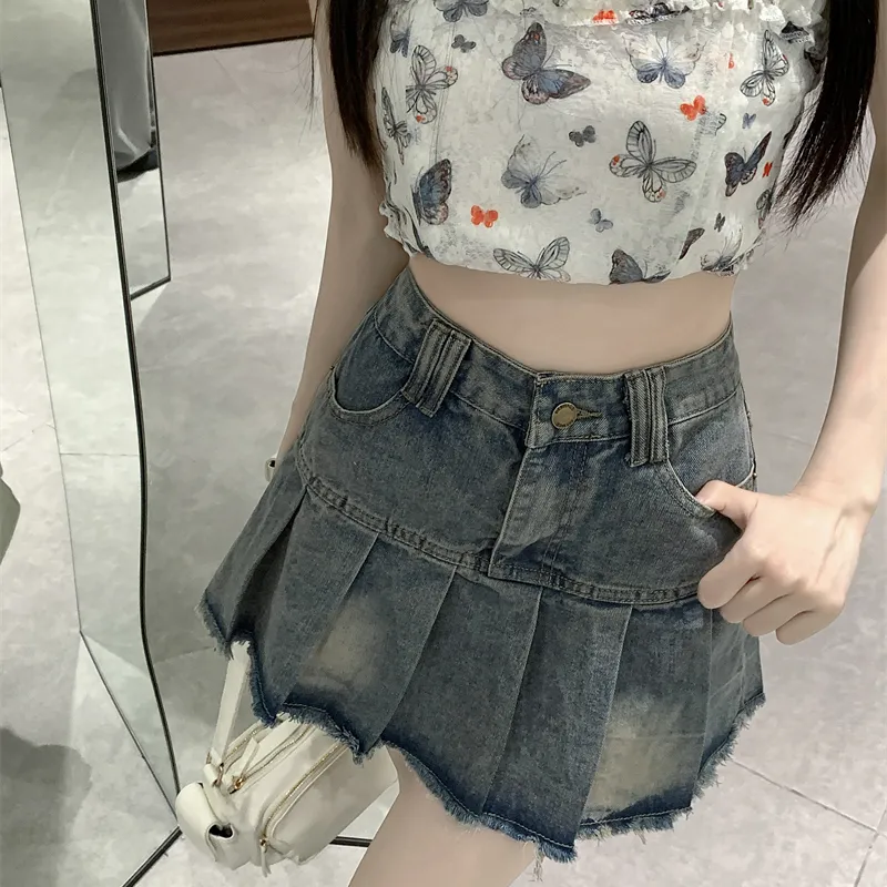 DGMZ Denim Short Skirts Women's Blue-5