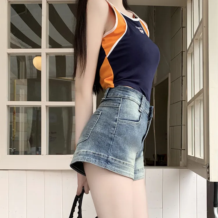 DGMZ Denim Shorts Women's Blue-5