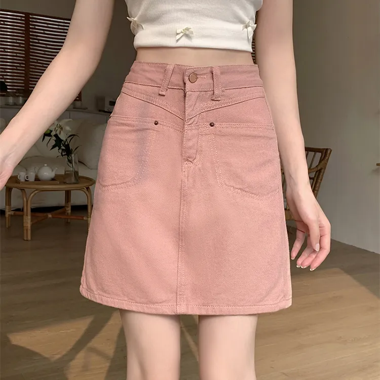 DGMZ Denim Short Skirts Women's Dirty Pink-2