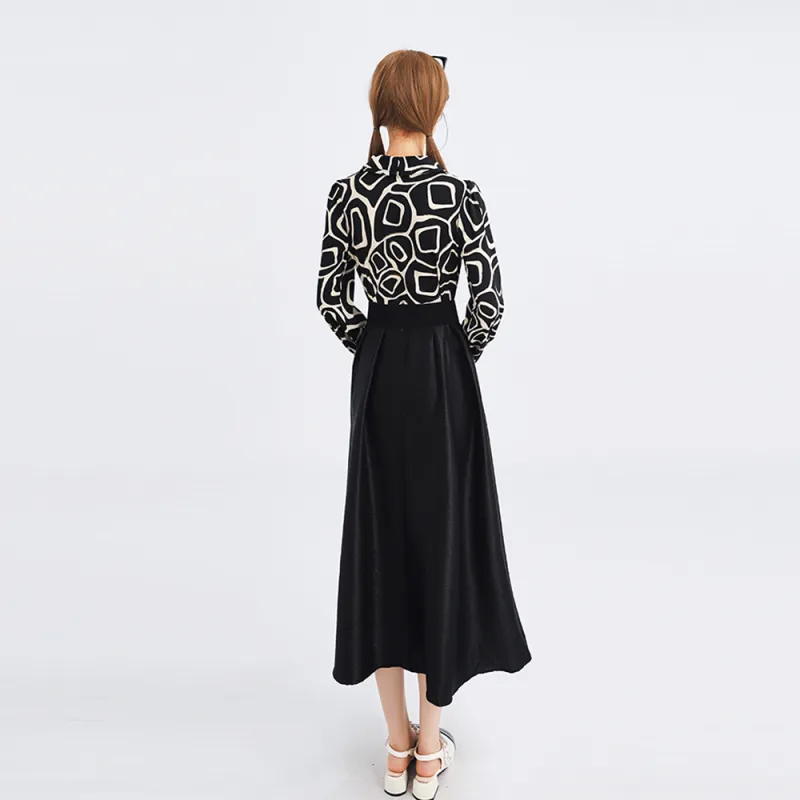 DGMZ Long Sleeved Dresses Women's Black With Belt-5