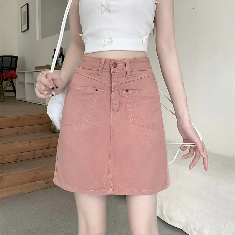 DGMZ Denim Short Skirts Women's Dirty Pink-5
