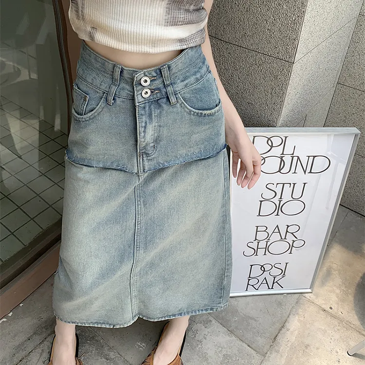 DGMZ SS24 Denim Long Skirts Women's Blue-6