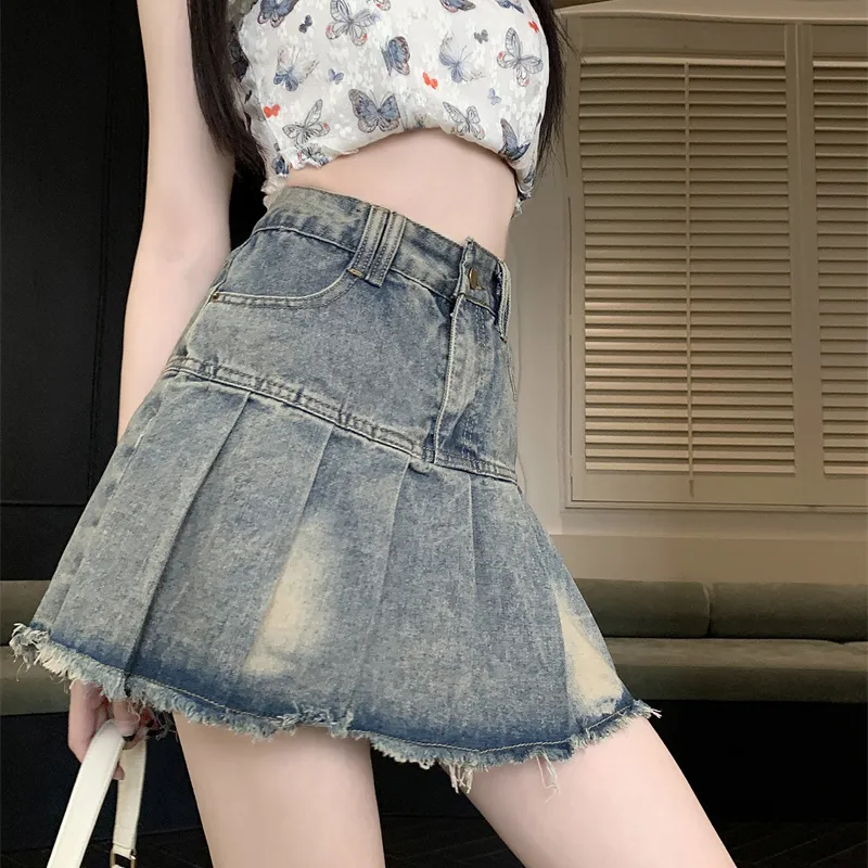DGMZ Denim Short Skirts Women's Blue-14