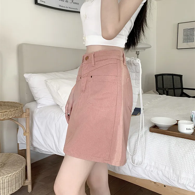 DGMZ Denim Short Skirts Women's Dirty Pink-7