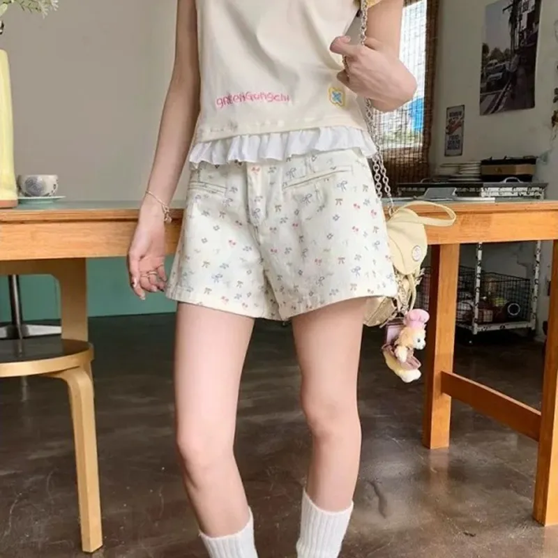 DGMZ Denim Shorts Women's White-5