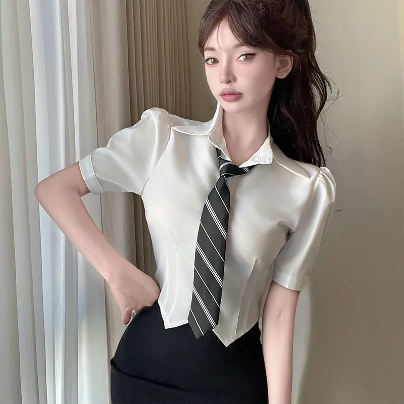 DGMZ Uniforms Women's Shirt Tie Black Dress Set-5