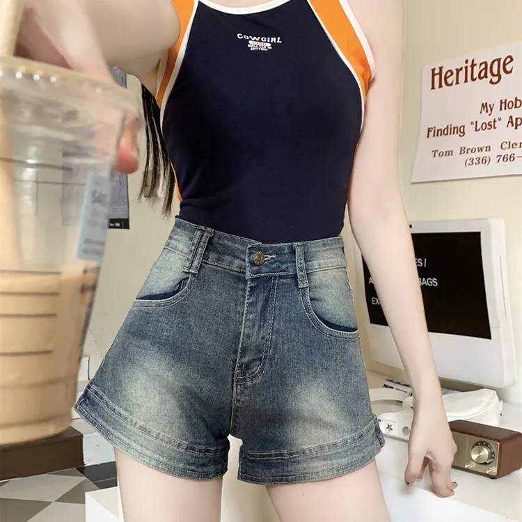 DGMZ Denim Shorts Women's Blue-3