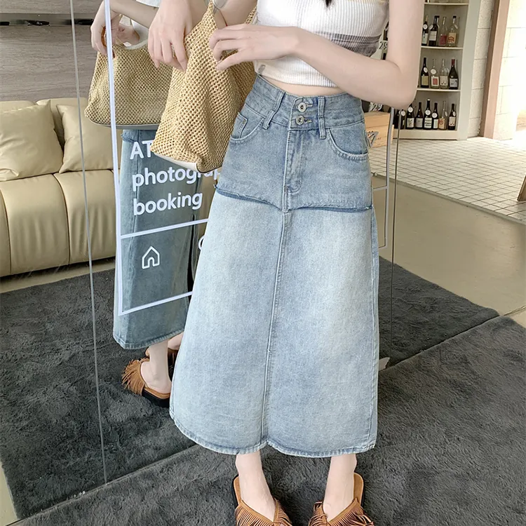 DGMZ SS24 Denim Long Skirts Women's Blue-3