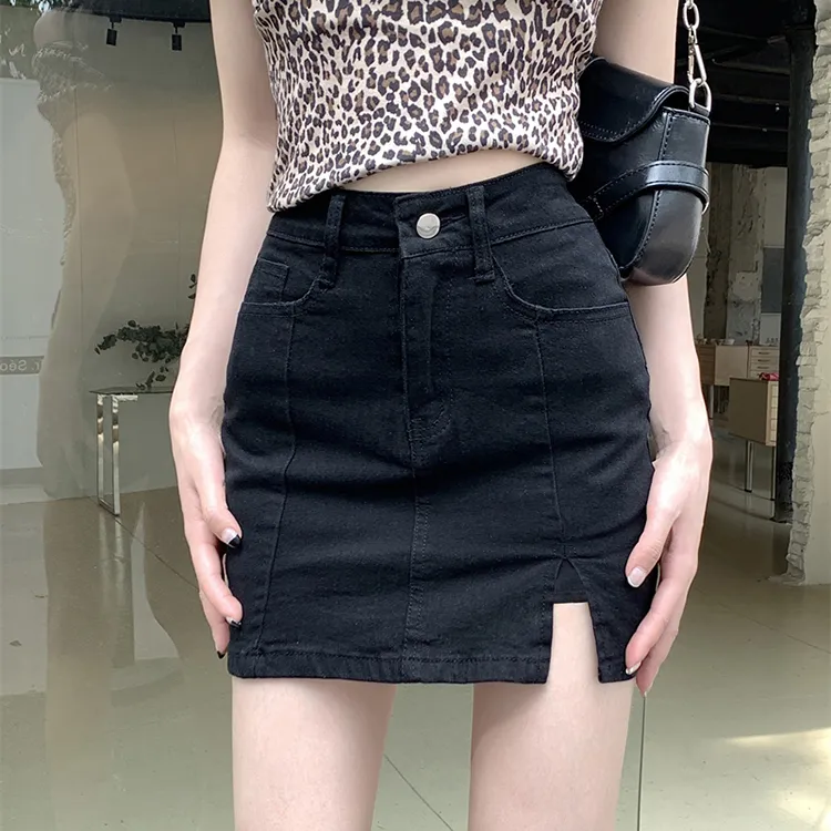 DGMZ Denim Short Skirts Women's Black-4