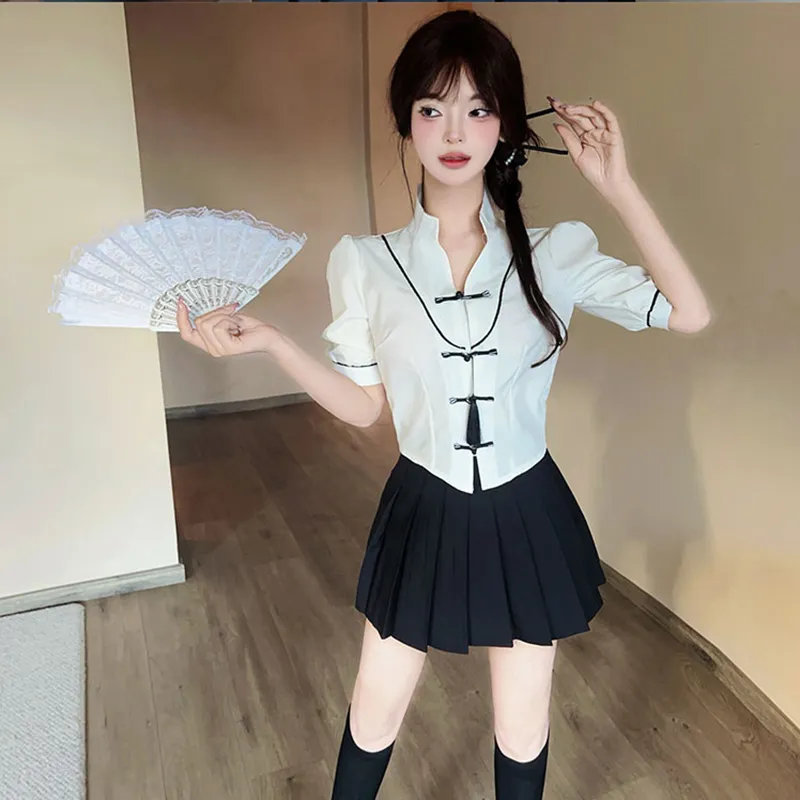 DGMZ Uniforms Women's Shirt Black Skirt Set-3
