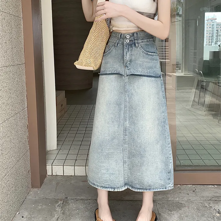 DGMZ SS24 Denim Long Skirts Women's Blue-12
