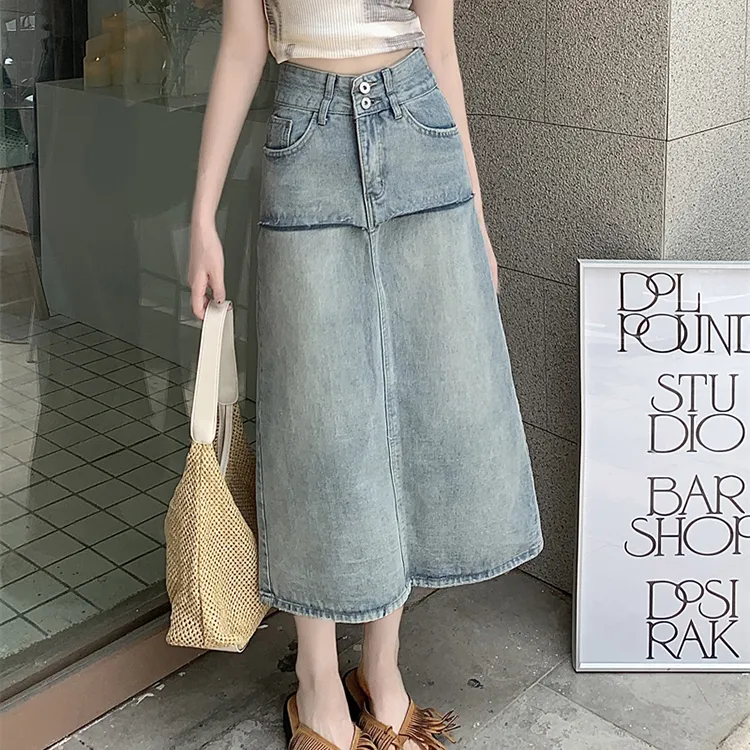 DGMZ SS24 Denim Long Skirts Women's Blue-8