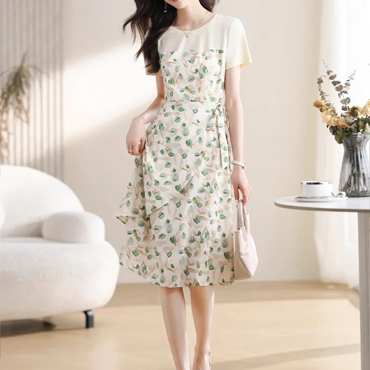 DGMZ Short Sleeved Dresses Women's Green-5