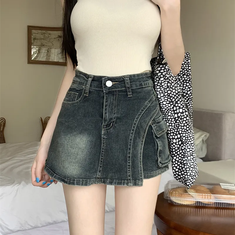 DGMZ Denim Skort Women's Vintage Blue-3