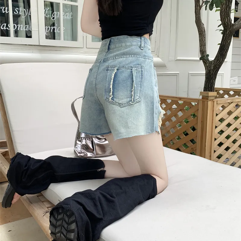 DGMZ Denim Shorts Women's Blue-4