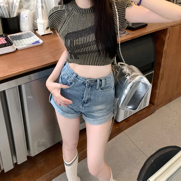 DGMZ SS24 Denim Shorts Women's Blue-4