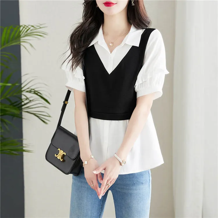 Still Quiet Shirt Women's White+Black-2