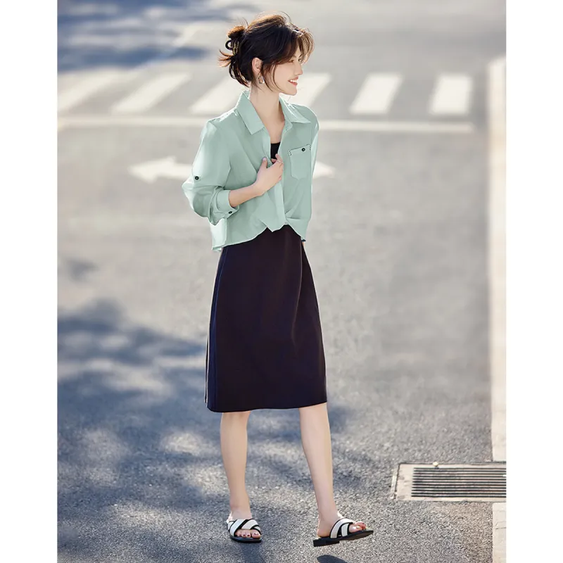 Still quiet Two Piece Skirt Sets Women's-19