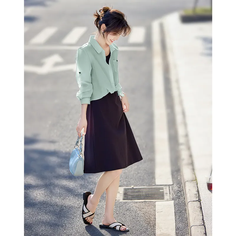 Still quiet Two Piece Skirt Sets Women's-17