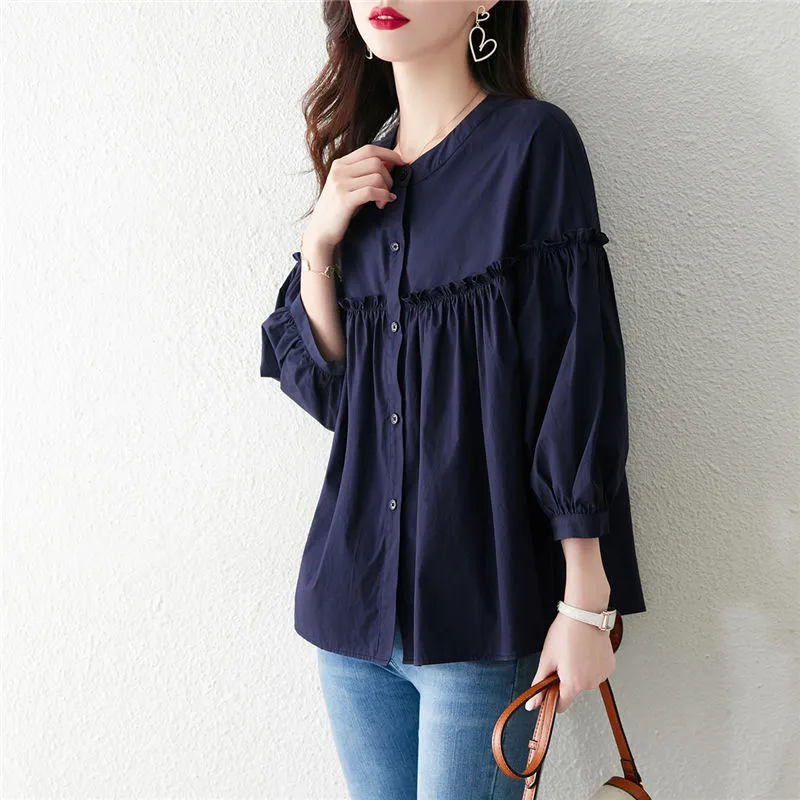 Still Quiet Shirt Women's Navy Blue-4