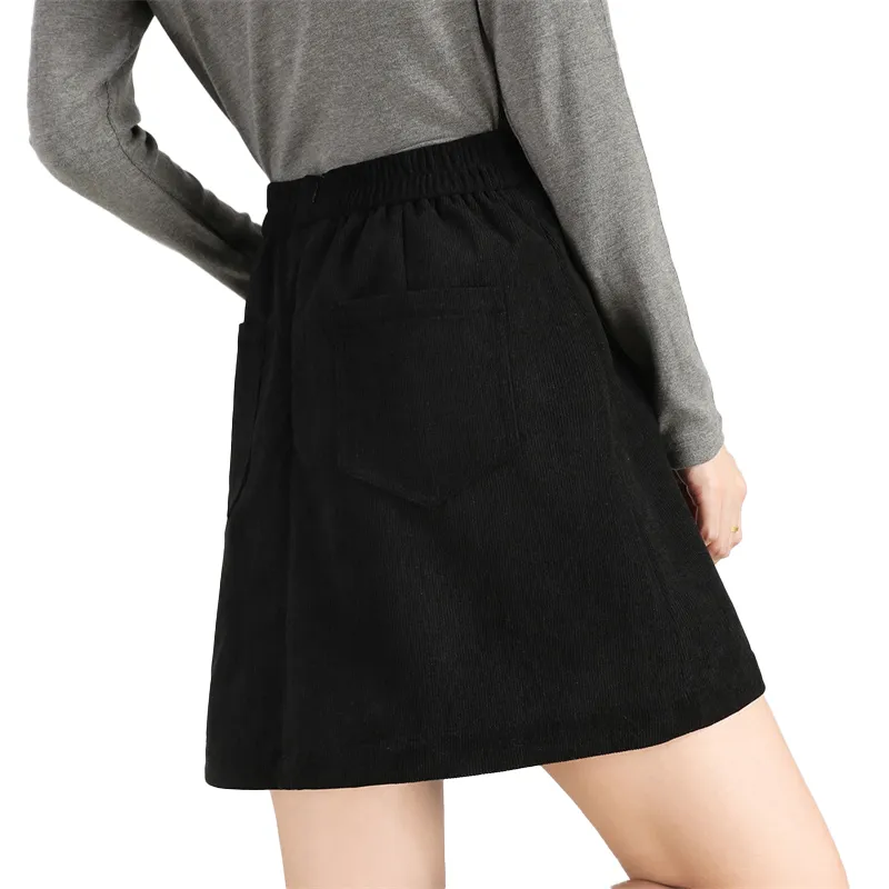 Still Quiet Casual Short Skirts Women's Black-1