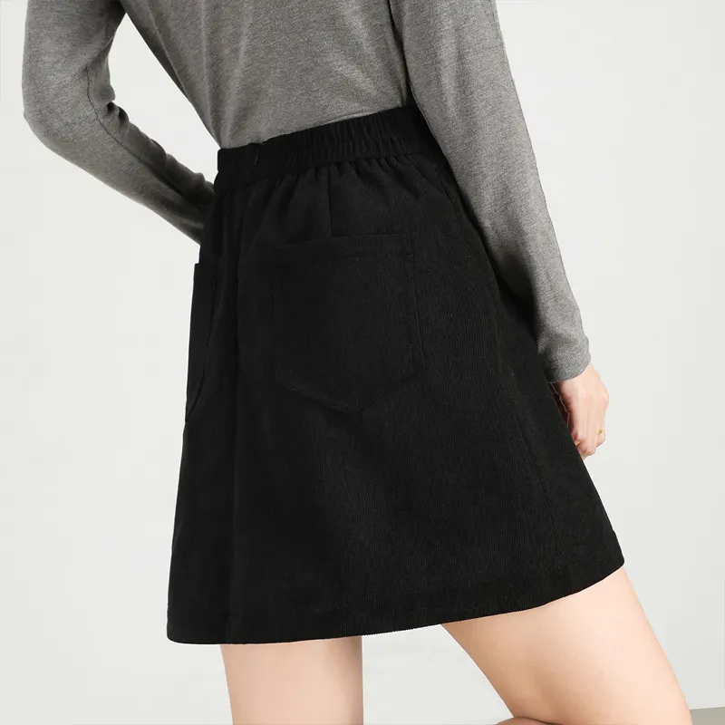 Still Quiet Casual Short Skirts Women's Black-5