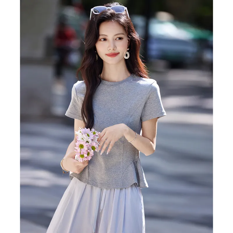 Still Quiet Leg of Mutton Sleeve T Shirt Women's-1