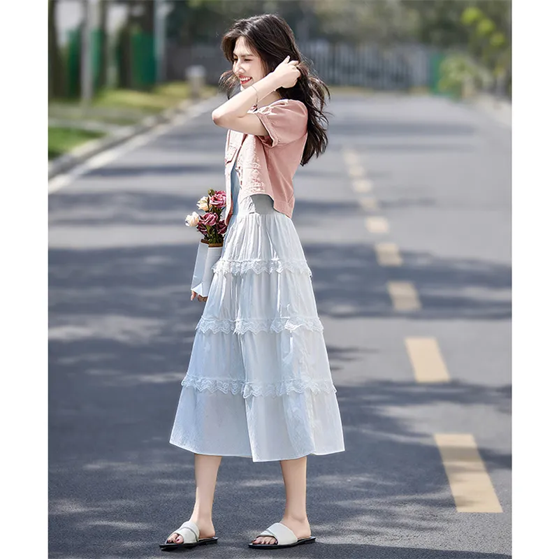 Still quiet Two Piece Skirt Sets Women's-9