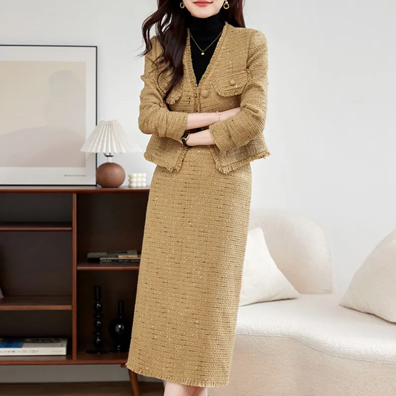 Still Quiet Skirt Set Women's Light Khaki-1