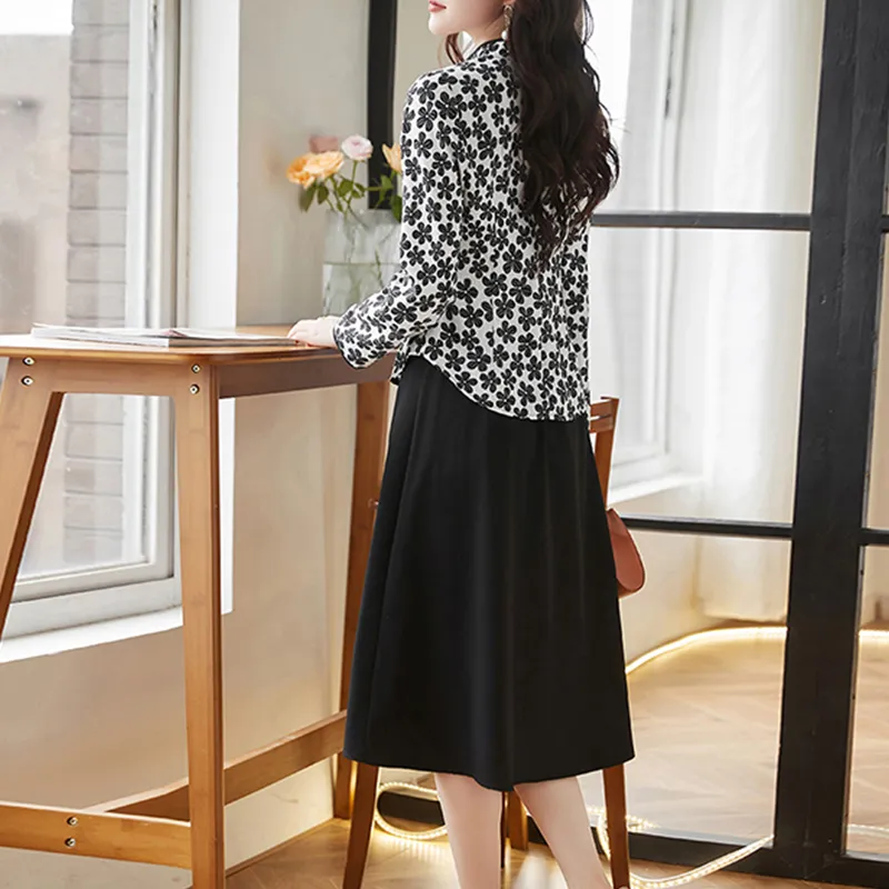 Still quiet Two Piece Skirt Sets Women's-5