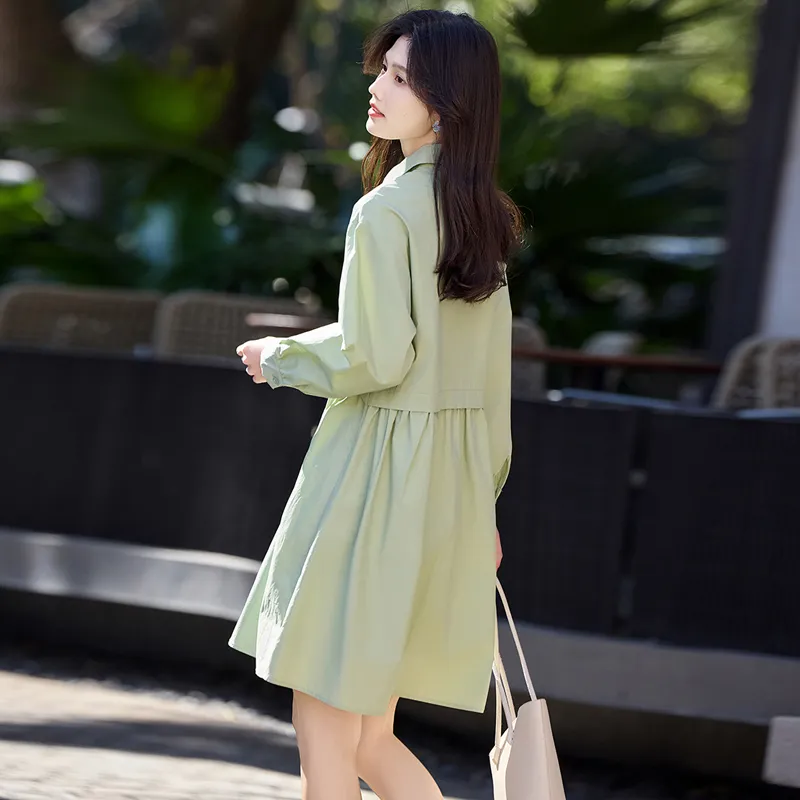 Still Quiet Long Sleeved Dress Women's Green-5