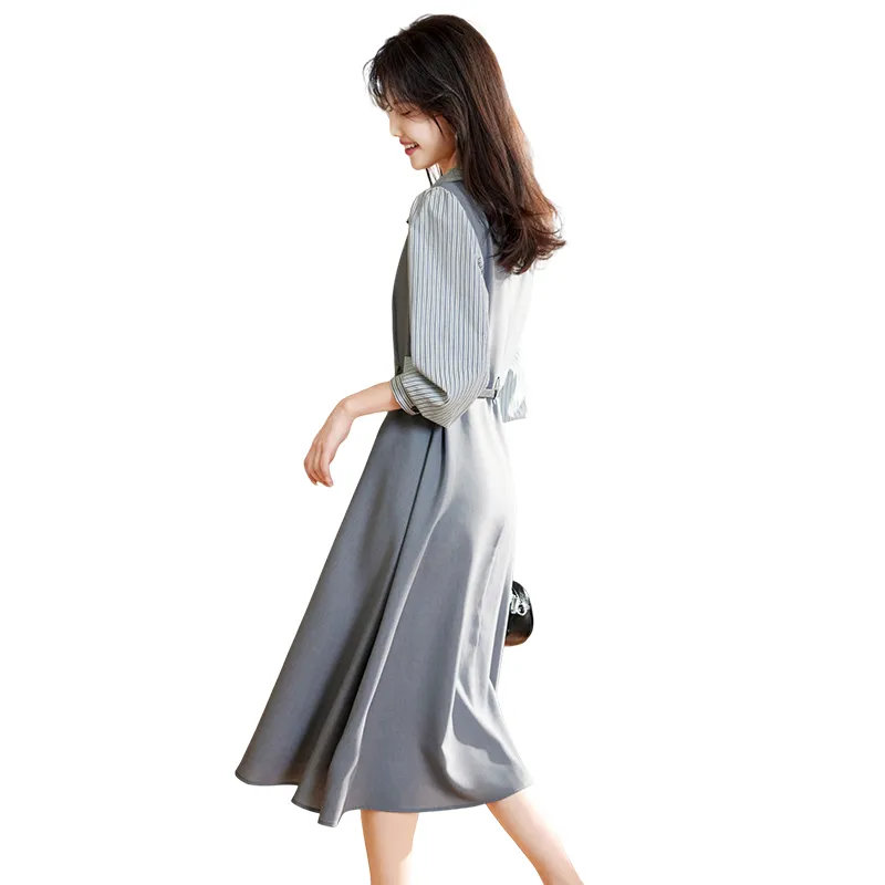 Still Quiet Long Sleeved Dress Women's Gray-0